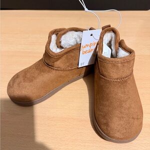jumping beans Toddler/Crew Brown Faux-Suede Cozy Booties